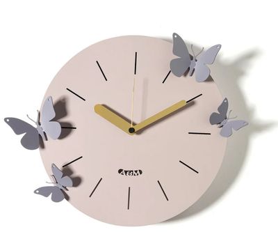 Orologio con farfalle Battito d'Ali Glicine - Arti e Mestieri Orologio con farfalle Battito d'Ali Glicine - Arti e Mestieri