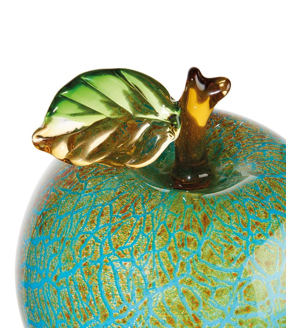 ​Mela decorativa in vetro verde - L'oca Nera