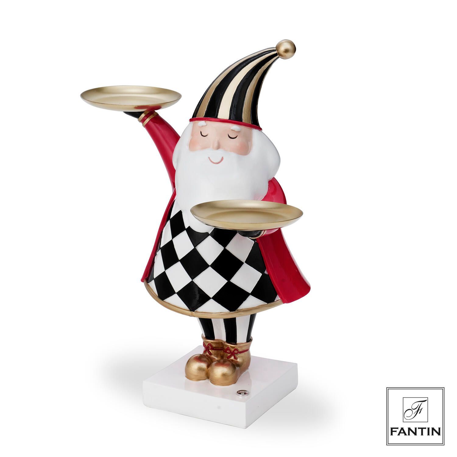 Babbo Natale con due vassoi