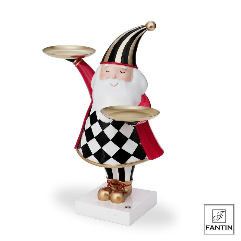 Babbo Natale con due vassoi