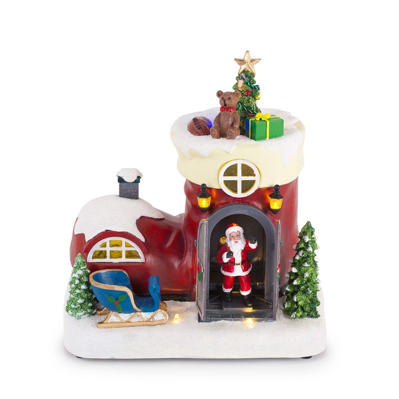 Stivale con babbo Natale con Luci, musica e movimento Stivale con babbo Natale con Luci, musica e movimento