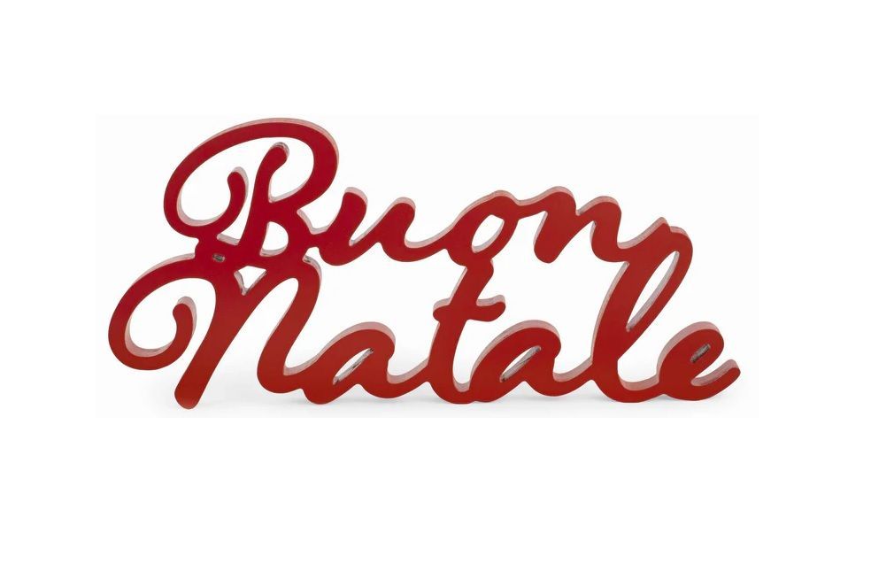 Scritta Legno Buon Natale - Tono su Tono