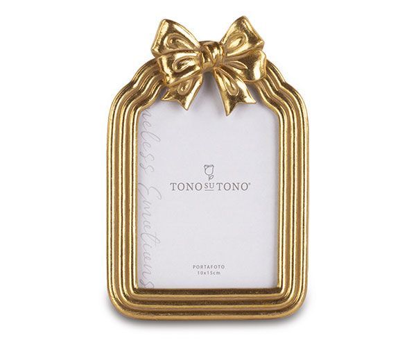 Portafoto fiocco oro 10x15 - Tono su tono Portafoto fiocco oro 10x15 - Tono su tono