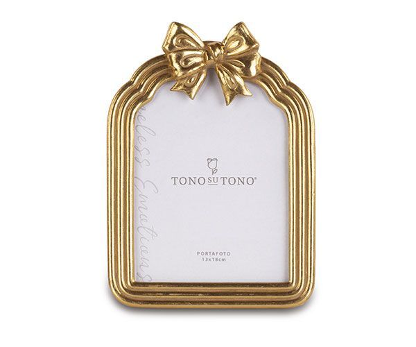 Portafoto fiocco oro 13x18  - Tono su tono Portafoto fiocco oro 13x18  - Tono su tono