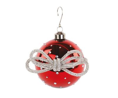 ​SFERA ROSSA CON FIOCCO ARGENTO - Tono su tono