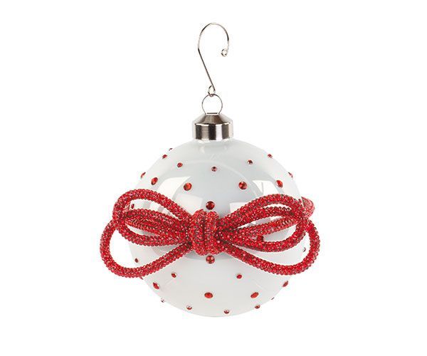 SFERA BIANCA CON FIOCCO ROSSO - Tono su tono SFERA BIANCA CON FIOCCO ROSSO - Tono su tono