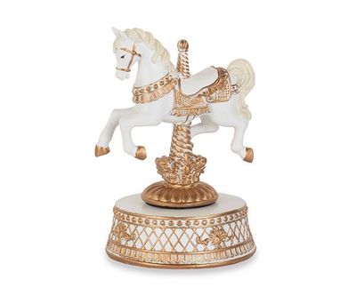 Carillon Cavallo a dondolo bianco e oro - Tono su tono