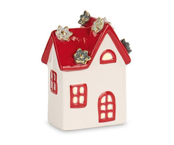 Casetta piccola con fiori e luce led - Tono su Tono Casetta piccola con fiori e luce led - Tono su Tono