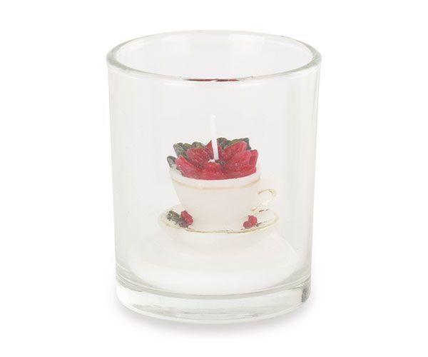 Vasetto con candela tazzina - Tono su Tono