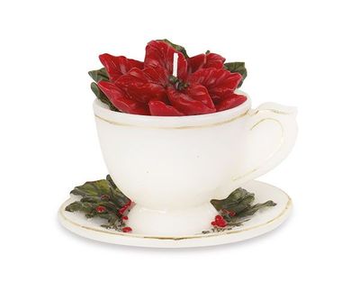 Candela tazzina e stella di Natale Diam 11 - Tono su Tono Candela tazzina e stella di Natale Diam 11 - Tono su Tono