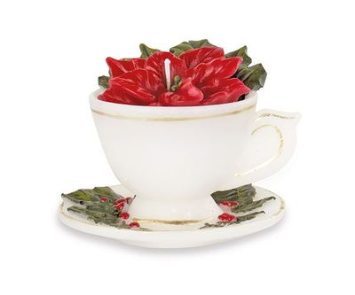 Candela tazzina e stella di Natale  Diam 9,5 - Tono su Tono Candela tazzina e stella di Natale  Diam 9,5 - Tono su Tono