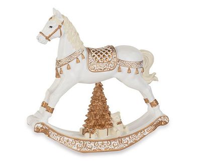 Cavallo a dondolo bianco e oro - Tono su Tono