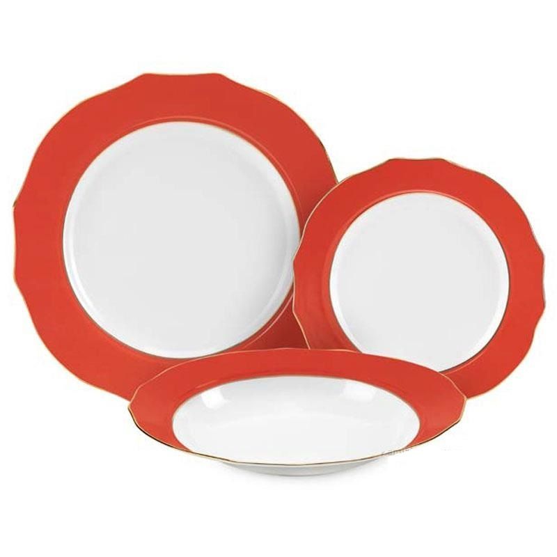 Servizio piatti 18 pz Corallo "Vivienne" - Fade