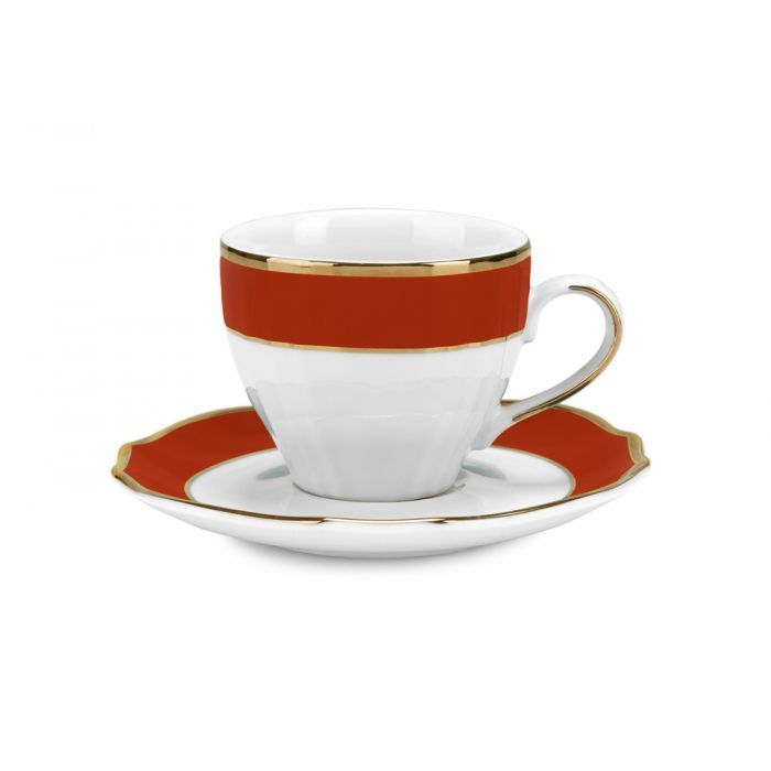 Servizio 6 tazzine corallo "Vievienne" - Fade