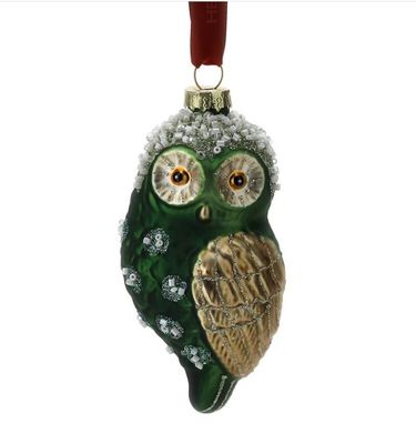 Civetta Vetro Soffiato App.10Cm Verde - Hervit