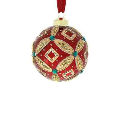 SFERA VETRO ROMBO DIA.8 CM ROSSA - Hervit