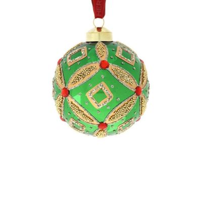 SFERA VETRO ROMBO DIA.8 CM VERDE - Hervit