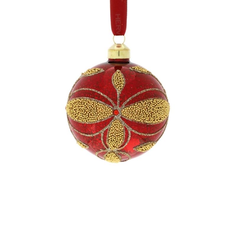 SFERA VETRO FLEUR DIA.8 CM ROSSA - Hervit