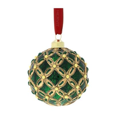 SFERA VETRO RETE DIA.8 CM VERDE - Hervit