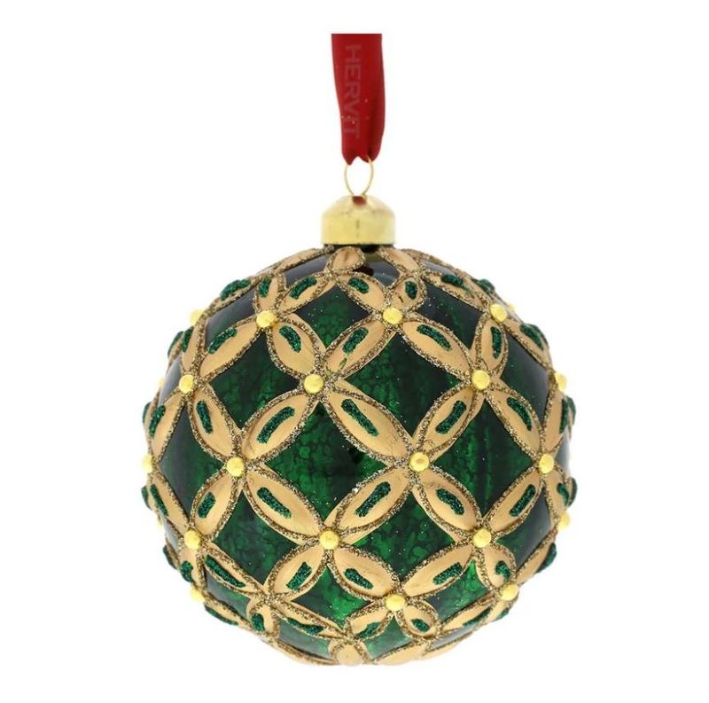 ​SFERA VETRO RETE DIA.10 CM VERDE - Hervit