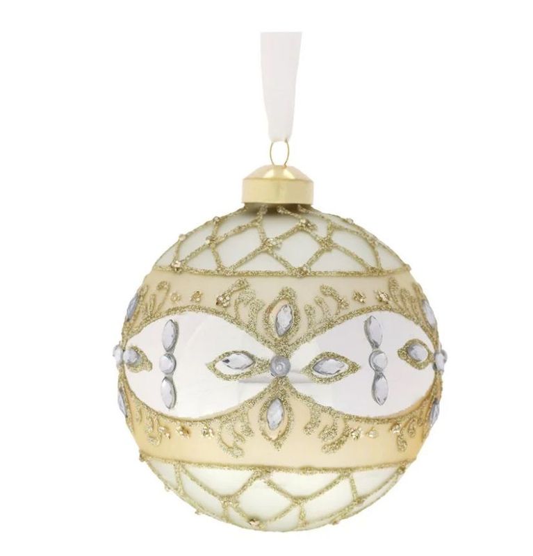 SFERA VETRO NET DIA.10 CM ORO - Hervit