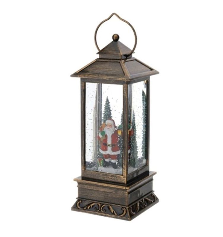 Lanterna con Babbo Natale con musica e luce led - Hervit