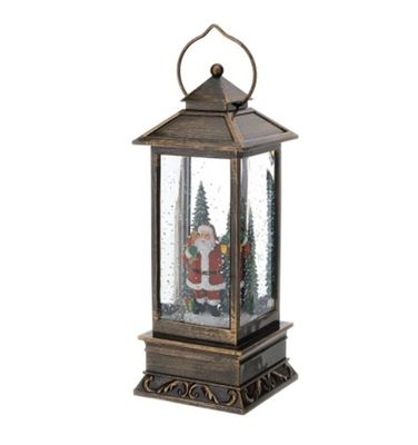 Lanterna con Babbo Natale con musica e luce led - Hervit