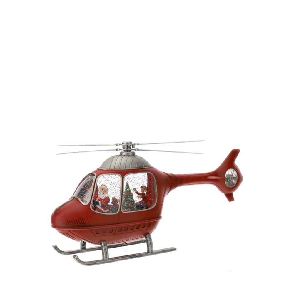 Elicottero con babbo natale, Musica e Luce led - Hervit