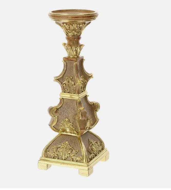 ​Portacandela Resina Oro - Hervit