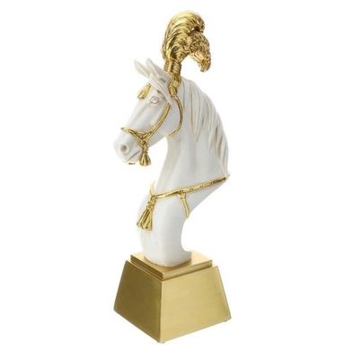 TESTA DI CAVALLO RESINA BIANCA E ORO - Hervit TESTA DI CAVALLO RESINA BIANCA E ORO - Hervit
