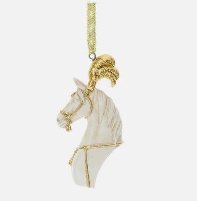 Testa di cavallo bianca e oro da appendere - Hervit Testa di cavallo bianca e oro da appendere - Hervit