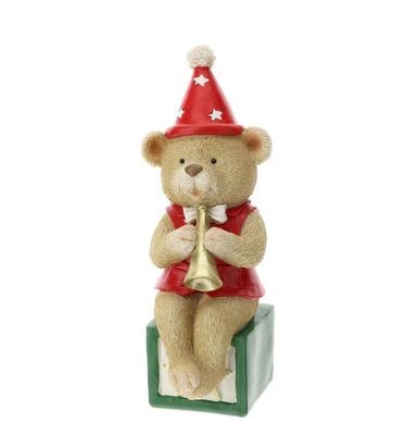 Orsetto Resina Seduto Con Tromba 20Cm - Hervit Orsetto Resina Seduto Con Tromba 20Cm - Hervit