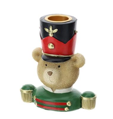 Portacandela Orsetto Resina Verde 9,5 Cm - Hervit Portacandela Orsetto Resina Verde 9,5 Cm - Hervit