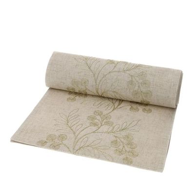 Runner Ecru Flori in Rilievo Oro - Hervit