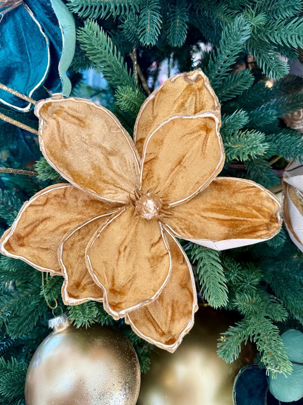 ​Fiore velluto Oro per albero