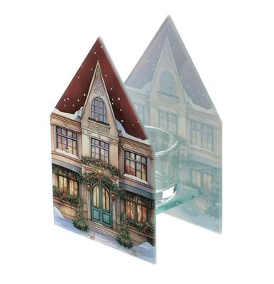 Porta Tealight in Vetro Cottage Rosso - Hervit Porta Tealight in Vetro Cottage Rosso - Hervit