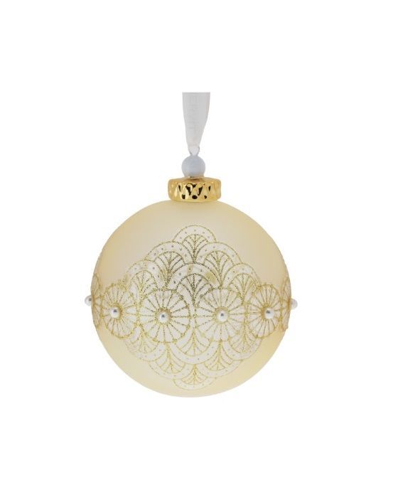 ​SFERA VETRO SATINATO DIA.10 CM ORO - Hervit