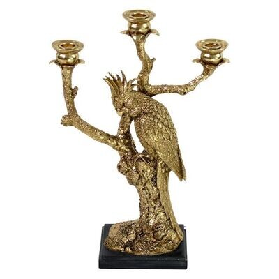 Portacandele oro Con pappagallo - Werns Portacandele oro Con pappagallo - Werns