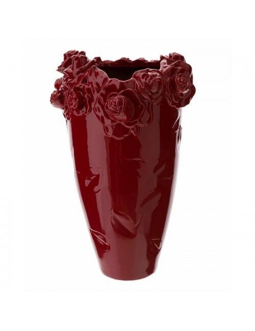 Vaso scultura Rose Gres Rosso - Hervit Vaso scultura Rose Gres Rosso - Hervit