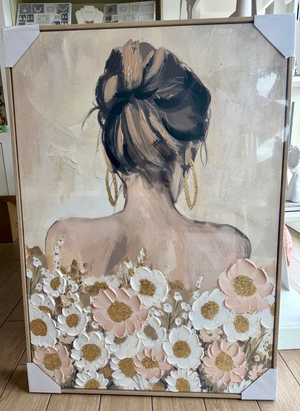 Quadro donna con fiori 70x100 - Henriette