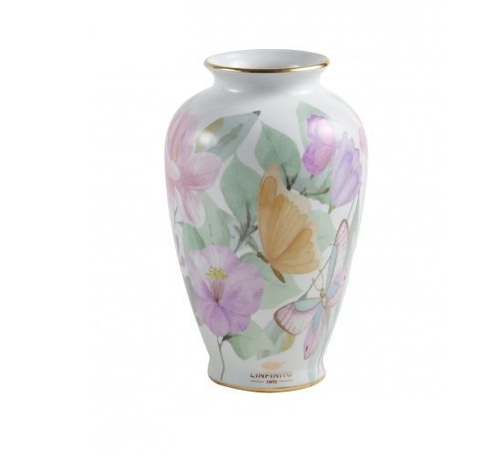 Vaso in Porcellana con decorazioni floreali Aquarel - L'infinito