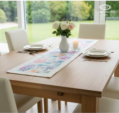 Runner rettangolare fiori aquarel 90 cm - L'Infinito