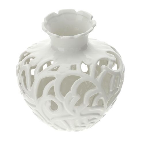 Vaso Porcellana Traforato Bianco basso - Hervit
