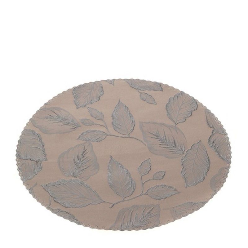 Box Due Tovagliette Sottopiatto Jacquard Foliage Rosa e Argento - Hervit