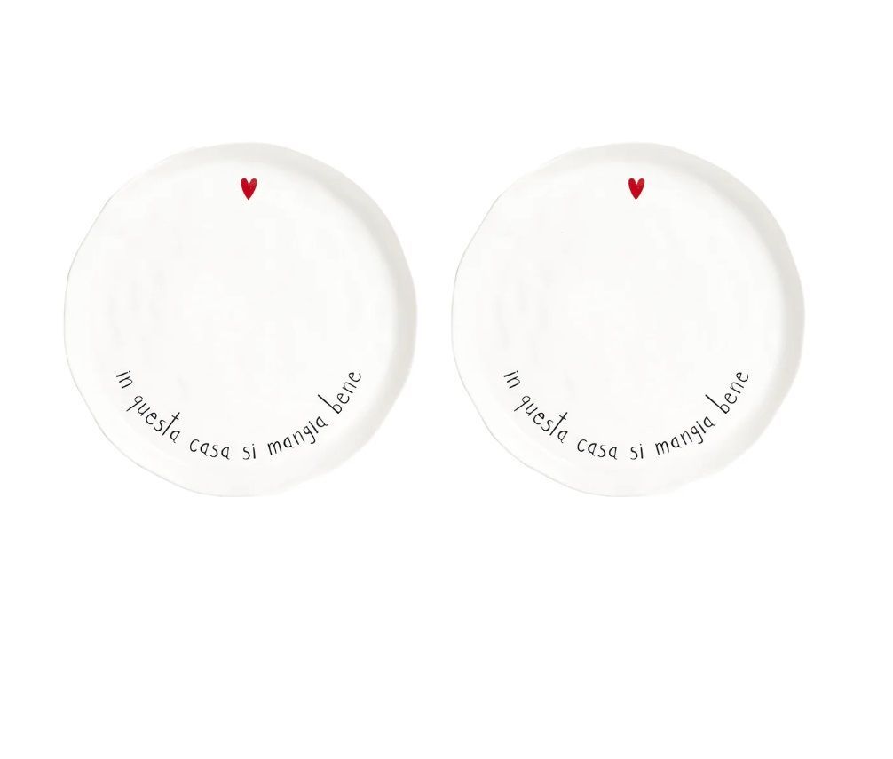 Set 2 Piatti piani In questa casa si mangia bene - Simple Day