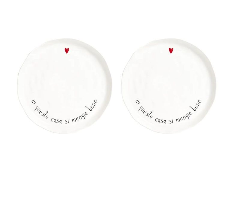 Set 2 Piatti piani In questa casa si mangia bene - Simple Day