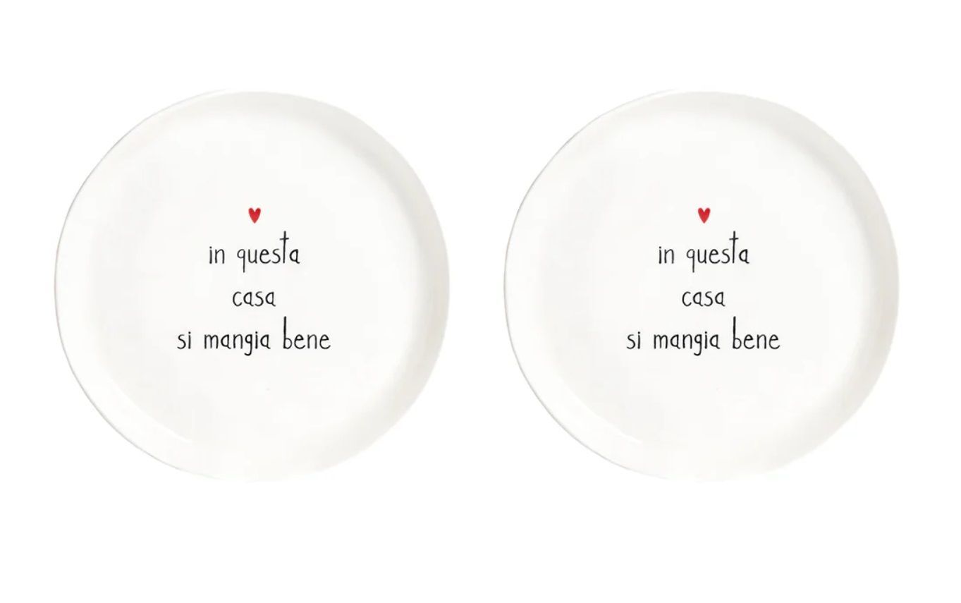 Set 2 Piatti da dessert In questa casa si mangia bene - Simple Day