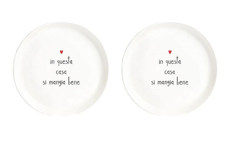 Set 2 Piatti da dessert In questa casa si mangia bene - Simple Day