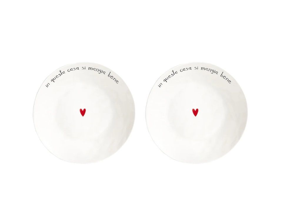 Set 2 Piatti fondi In questa casa si mangia bene - Simple Day Set 2 Piatti fondi In questa casa si mangia bene - Simple Day