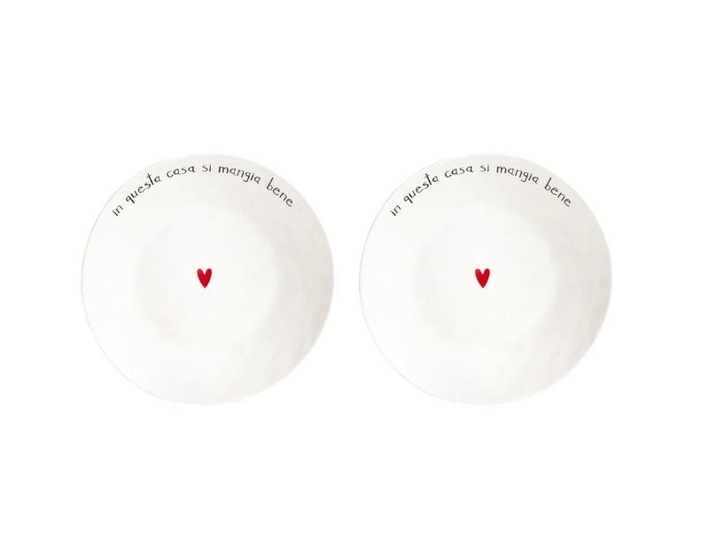Set 2 Piatti fondi In questa casa si mangia bene - Simple Day